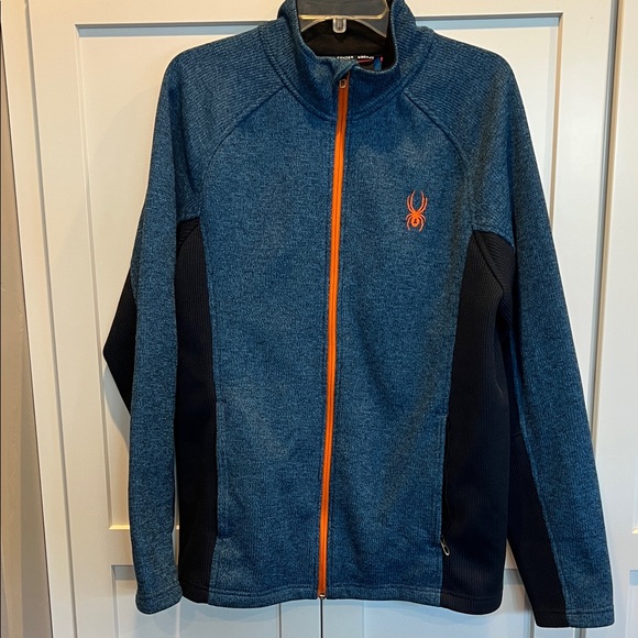 Spyder Other - Spyder Men's Blue and Black Performance Jacket with Orange Accents